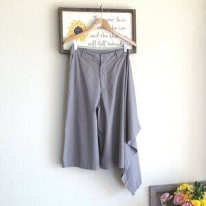 European Culture Grey Cotton Stretch Shorts Lagenlook Avant-garde Minimalist